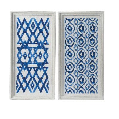 Hanging Sculptures, Modern Wall Art Decor (Set of 2) - White / Blue - Furniture Home Direct