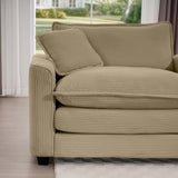 Modern Corduroy Sofa and Loveseat - Tan - Furniture Home Direct