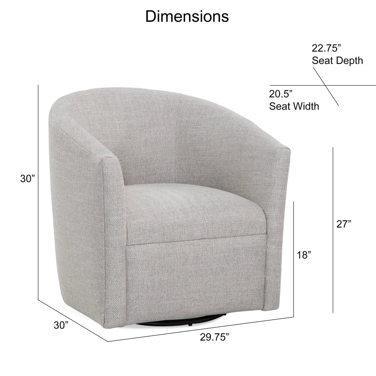 Lainey - Swivel Barrel Chair With 360 Degree Rotation - Furniture Home Direct