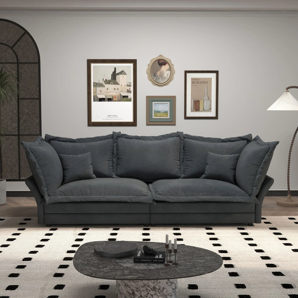 Modern Comfy Upholstered Sofa Cloud Couch, Deep Seat Couches With Multiple Large Soft Pillows - Furniture Home Direct
