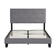 Modern Upholstered Platform Bed Frame With Button Tufted Linen Headboard And Wood Slat Support - Furniture Home Direct