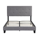 Modern Upholstered Platform Bed Frame With Button Tufted Linen Headboard And Wood Slat Support - Furniture Home Direct