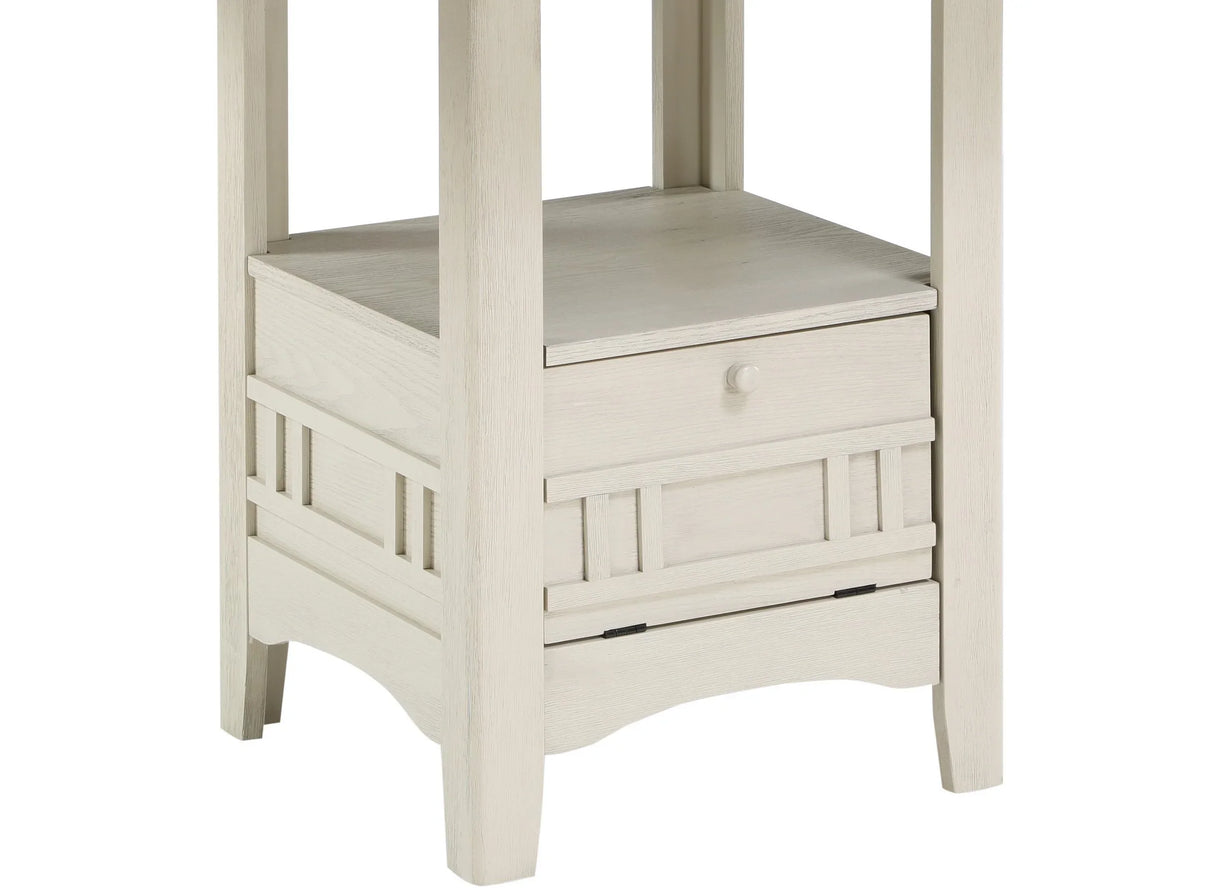 Counter Height Dining Set With Storage Base Antique White - Furniture Home Direct