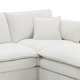 Sectional Sofa Chenille L Shaped Living Room Comfort Cream - Furniture Home Direct
