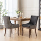 Ultra Side Dining Chair, Thickened Fabric Chairs With Neutrally Toned Solid Wood Legs, Bronze Nail Head (Set of 2) - Furniture Home Direct