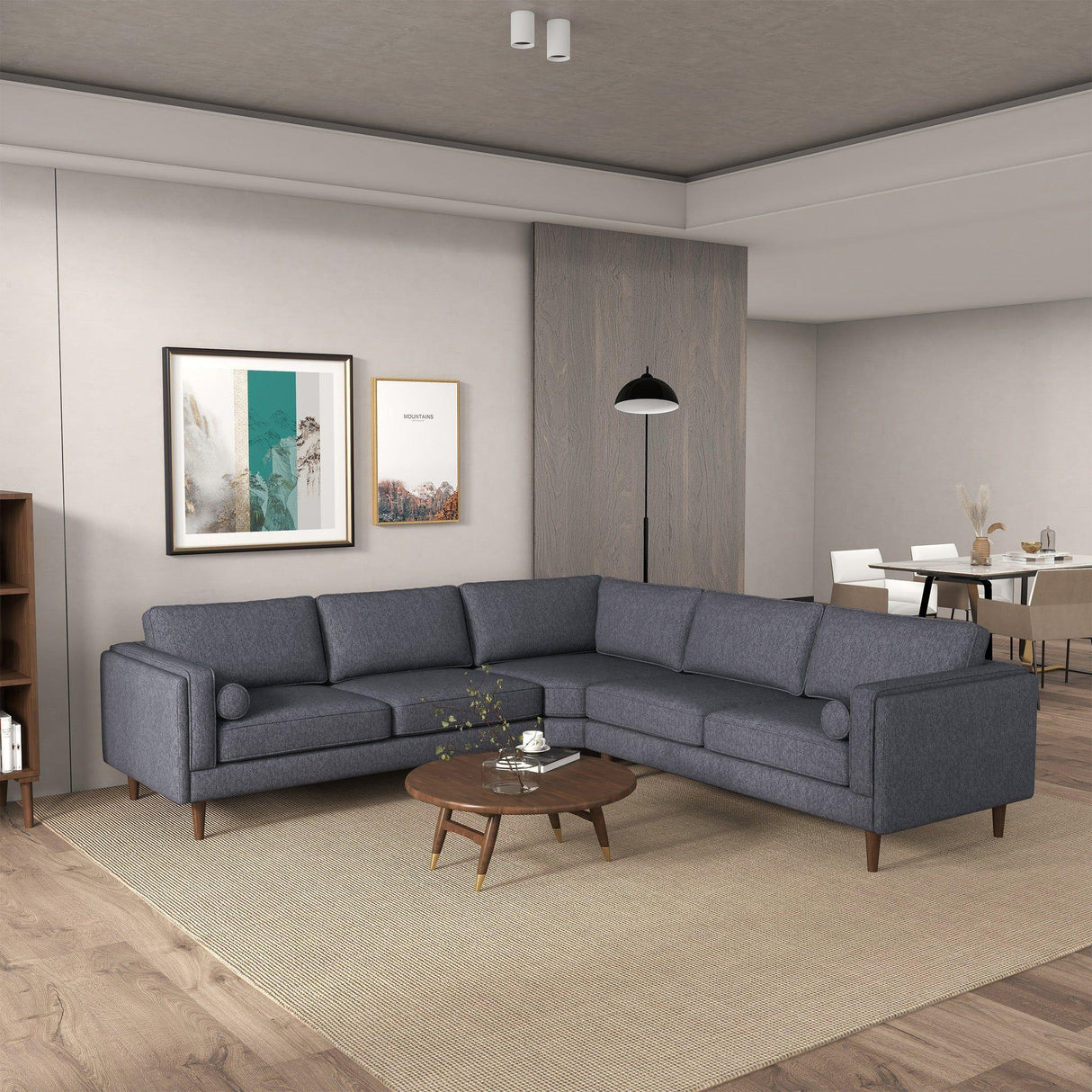 Amber - Velvet Corner Sectional Sofa - Furniture Home Direct