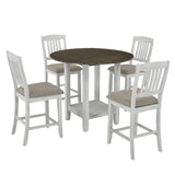 5 Piece Counter Height Dining Set with foldable leaves - Furniture Home Direct