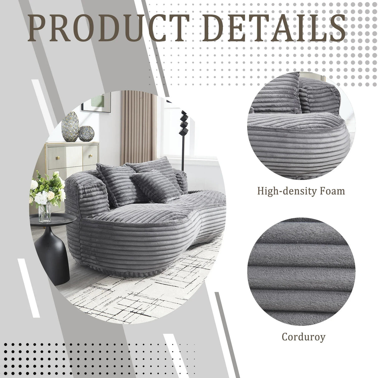 Bean Bag, Lazy Sofa Comfort Lounger High Back Chair - Furniture Home Direct