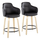 Boyne - Contemporary Fixed Height Counter Stool With Swivel (Set of 2) Round Footrest - Furniture Home Direct