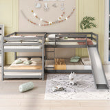 L-Shaped Bunk Bed With Slide And Short Ladder - Furniture Home Direct