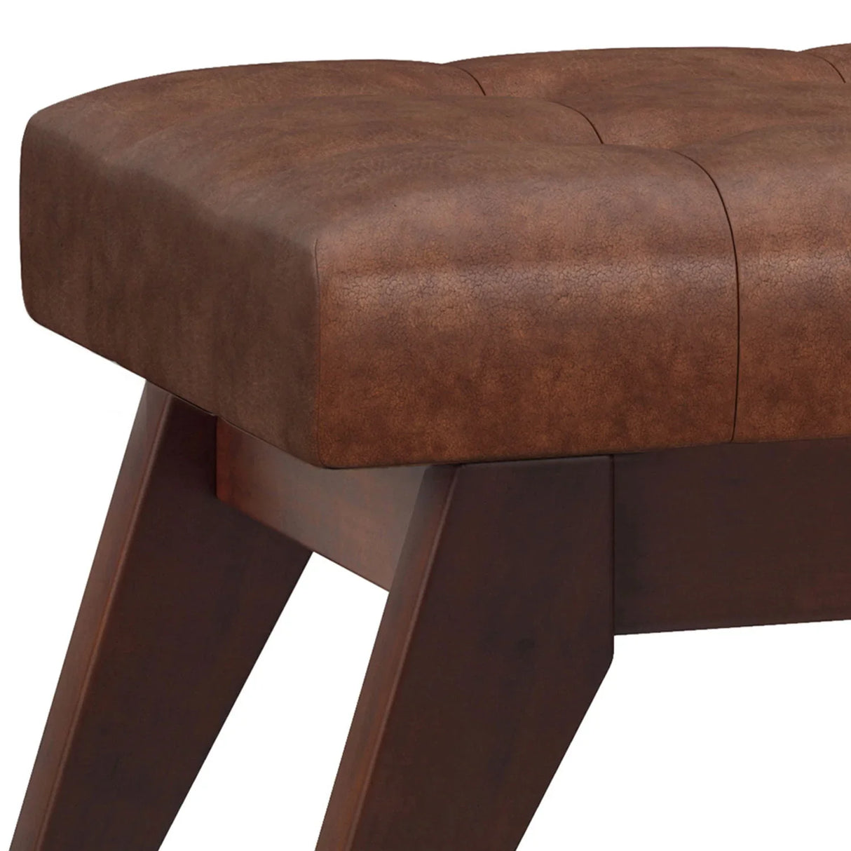 Draper - Upholstered Mid Century Tufted Ottoman Bench - Furniture Home Direct