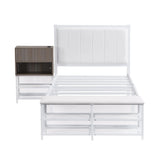 Platform Bed With 2 Tier Storage Shelves, Storage Cabinet - Furniture Home Direct