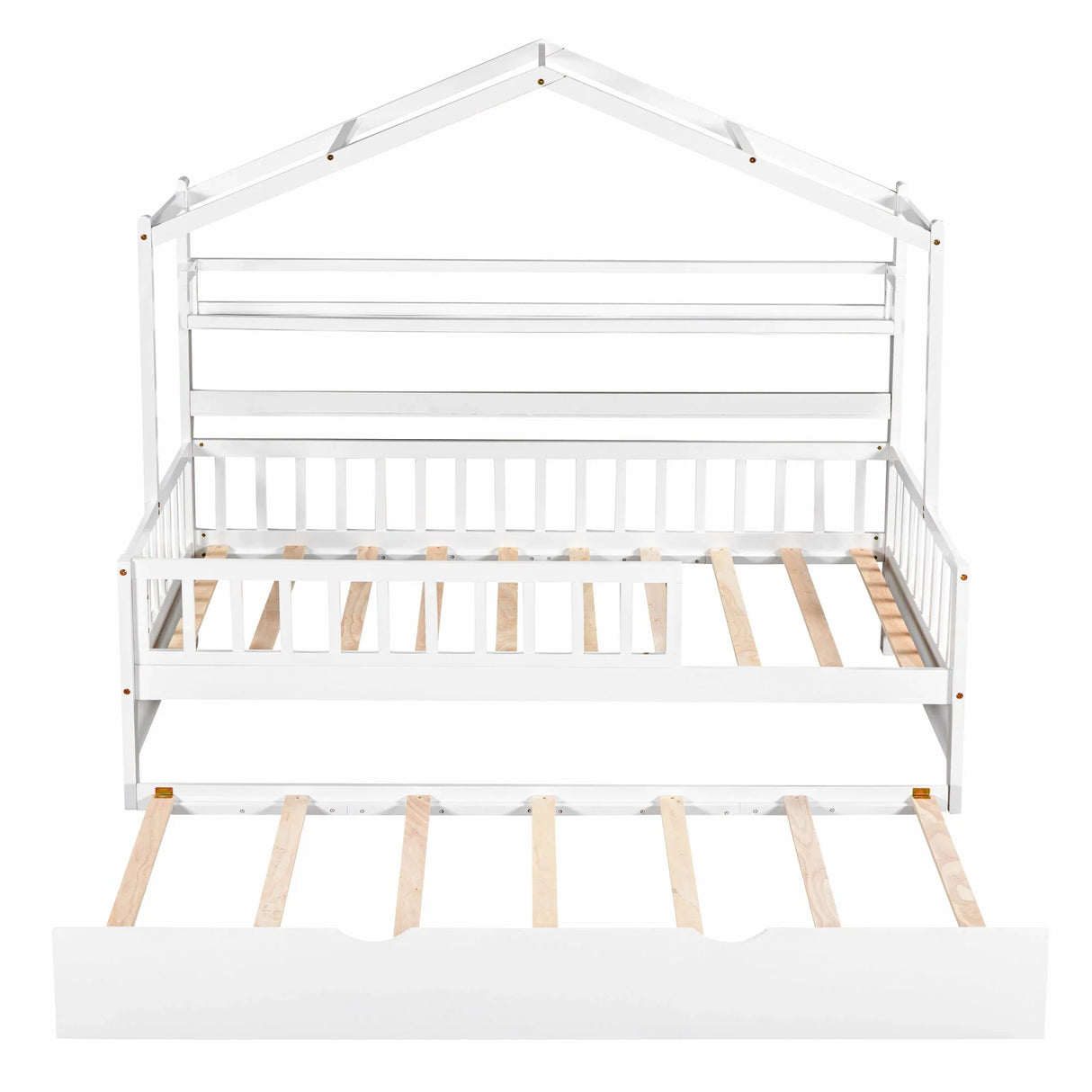 Playhouse Bed With Trundle, Kids Bed With Shelf - Furniture Home Direct