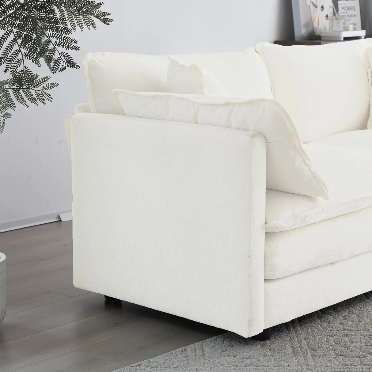 3 Piece Extra Deep Seat Living Room Set with Sofa, Love Seat and Chair - White - Furniture Home Direct