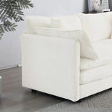 3 Piece Extra Deep Seat Living Room Set with Sofa, Love Seat and Chair - White - Furniture Home Direct
