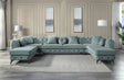 Zerah - Sectional Sofa With 7 Pillows - Dusty Blue - Furniture Home Direct