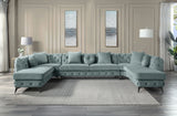 Zerah - Sectional Sofa With 7 Pillows - Dusty Blue - Furniture Home Direct