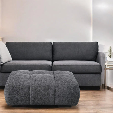 Chosen - Chenille Ottoman - Gray - Furniture Home Direct