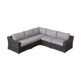 Contemporary Outdoor Rattan Wicker Sectional Seating Group With Cushions - Furniture Home Direct