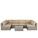 Seating Set With Cushions Handcrafted Wicker Design - Furniture Home Direct