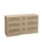Elegant Rattan Locker With 9 Drawers, Metal Handles - Furniture Home Direct