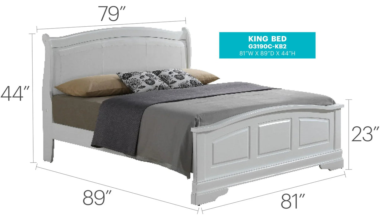 Panel Sleigh Bed Elegantly Crafted - Furniture Home Direct