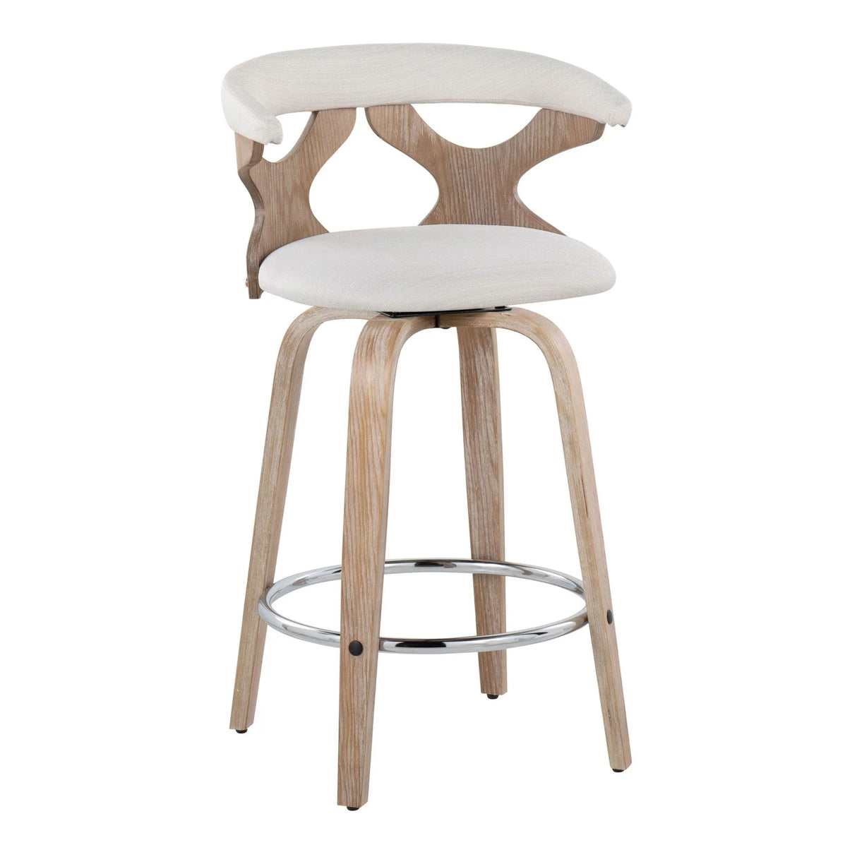 Gardenia - Mid Century Modern Fixed Height Counter Stool With Swivel (Set of 2) - Furniture Home Direct