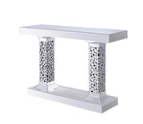 Lachina - Glam Mirrored Faux Gems Console Table - Silver - Furniture Home Direct