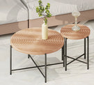 Coffee And End Table Set Waterproof Cover, Distressed Cylindrical Design, Legs Classic Rustic Charm (Set of 2) - Furniture Home Direct