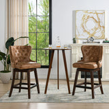 Holmes - Tufted High Back 360 Swivel Counter Height Barstool - Furniture Home Direct