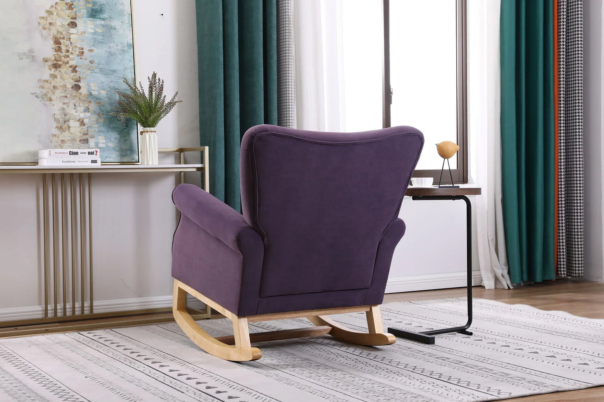 Modern Rocking Chair, Upholstered Accent Chair For Nursery, Small Contemporary Rocke - Furniture Home Direct