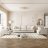 Living Room Set Modular Sectional Couch, Upholstered Sofa & Armchair & Movable Ottoman - Furniture Home Direct