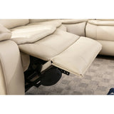 Sectional Sofa Leather Power Reclining With USB Port Cream - Furniture Home Direct