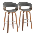 Vintage Mod - Mid Century Modern Fixed Height Barstool With Swivel With Round Footrest (Set of 2) - Furniture Home Direct