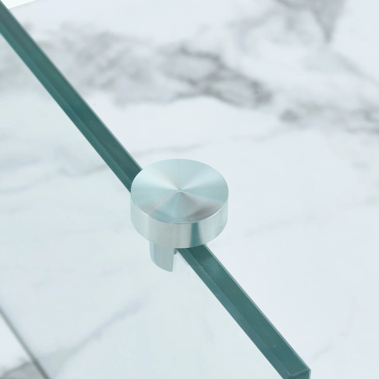 Coffee Table Glass Top Marble Base Modern Style White - Furniture Home Direct