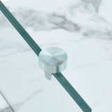 Coffee Table Glass Top Marble Base Modern Style White - Furniture Home Direct