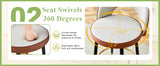 Counter Height Bar Stool Set of 2 Leatherette Brown White - Furniture Home Direct
