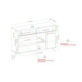 Contemporary Detailed Door Sideboard With Open Storage - Furniture Home Direct