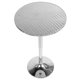 Bistro - Contemporary Adjustable Round Bar Table - Silver - Furniture Home Direct