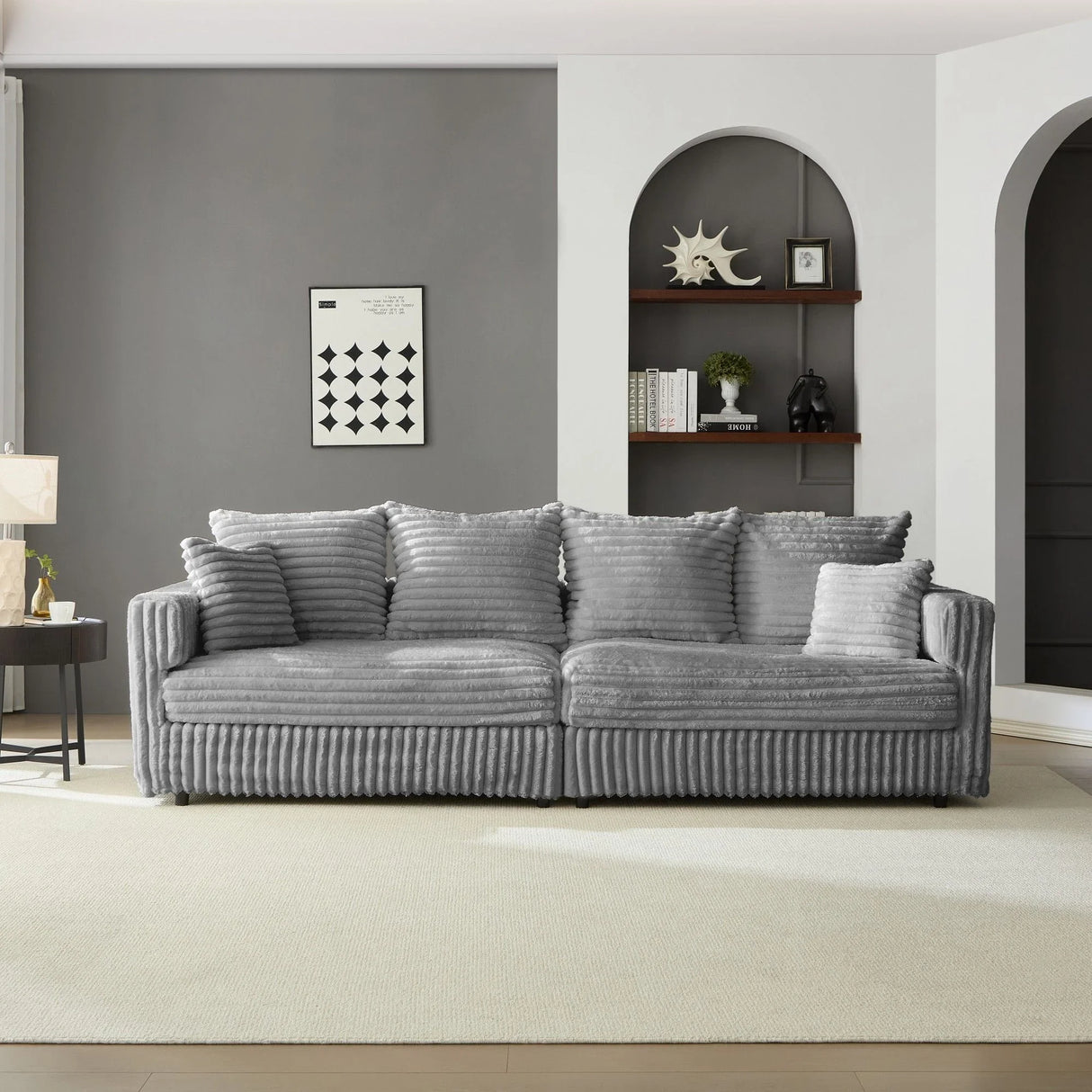 Modern Comfy Upholstered 4 Seat Sofa Cloud Couch,Deep Seat With Soft Pillows - Furniture Home Direct
