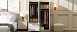 Wardrobe With Drawers And Hanging Rod Solid Wood White - Furniture Home Direct