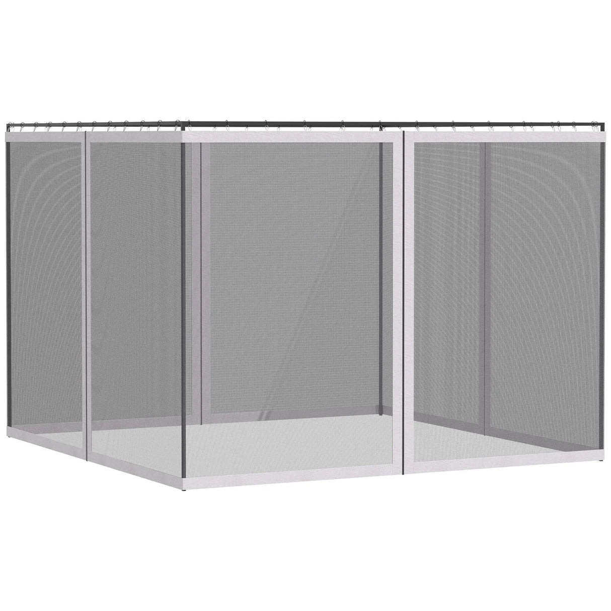 Outsunny - 10' x 13' Replacement Mesh Sidewall Netting For Patio Gazebos And Canopy Tents With Zippers (Sidewall Only) - White - Furniture Home Direct