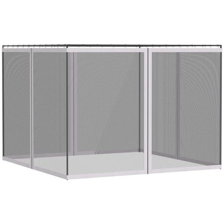 Outsunny - 10' x 13' Replacement Mesh Sidewall Netting For Patio Gazebos And Canopy Tents With Zippers (Sidewall Only) - White - Furniture Home Direct