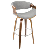 Curvini Mid - Century Modern Fixed Height Barstool With Swivel (Set of 2) - Furniture Home Direct