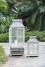 Wooden Candle Lantern Decorative, Hurricane Lantern Holder Decor For Indoor Outdoor, Home Garden Wedding - Ivory - Furniture Home Direct
