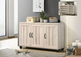Corby - Oak Finish 3 - Door Shoe Cabinet - Dusty Gray - Furniture Home Direct