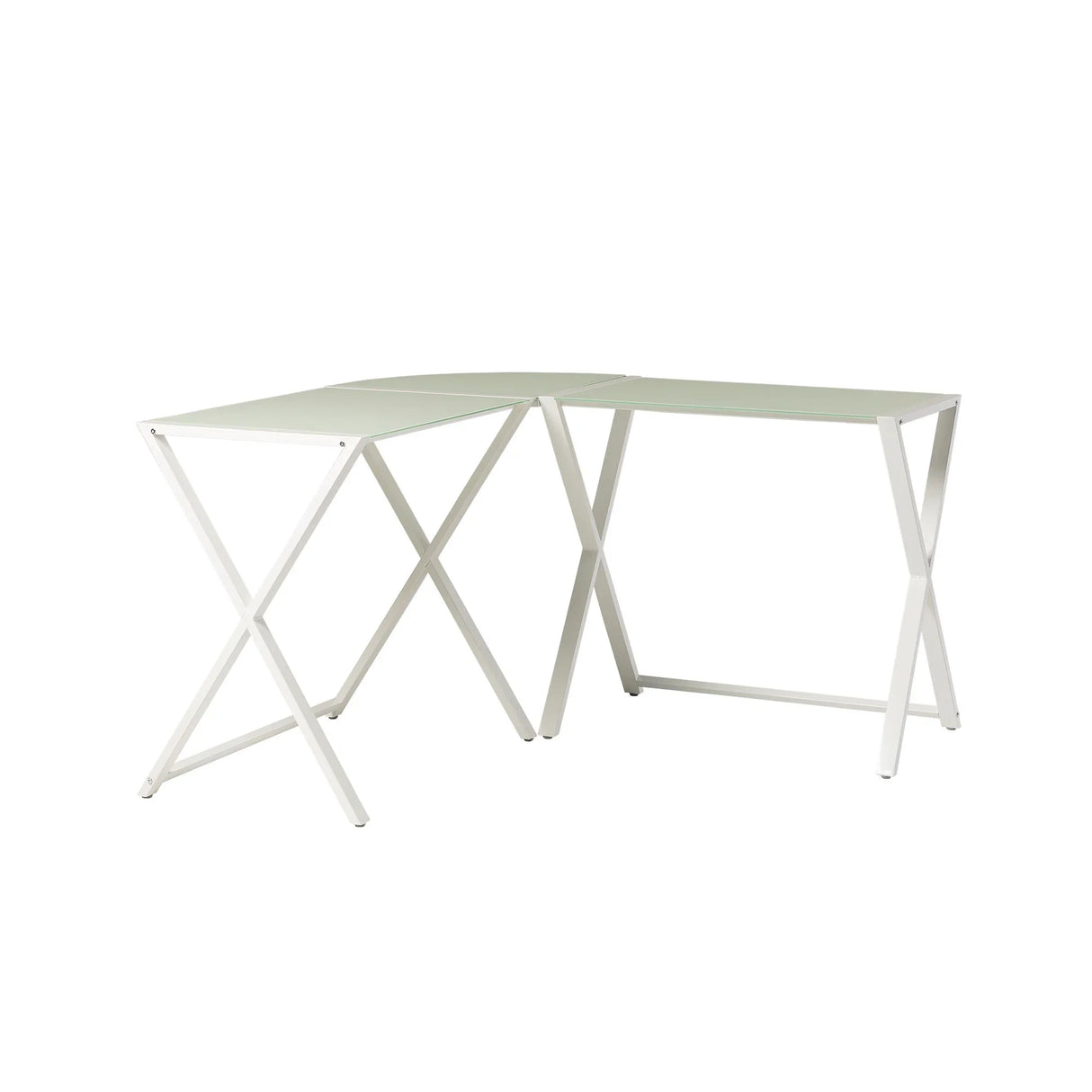 Modern X Leg L Shaped Computer Desk - White - Furniture Home Direct