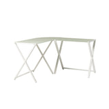 Modern X Leg L Shaped Computer Desk - White - Furniture Home Direct