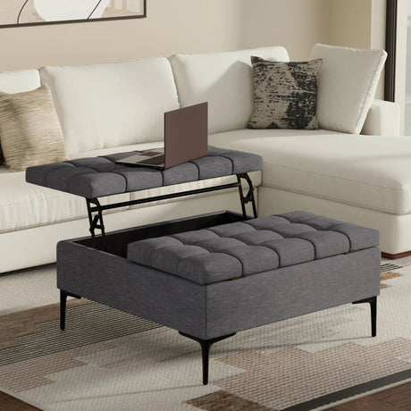 Laura - Lift Top Storage Ottoman - Furniture Home Direct