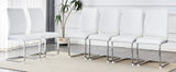 Dining Chairs Arch Back Metal Frame Set Of 6 White - Furniture Home Direct